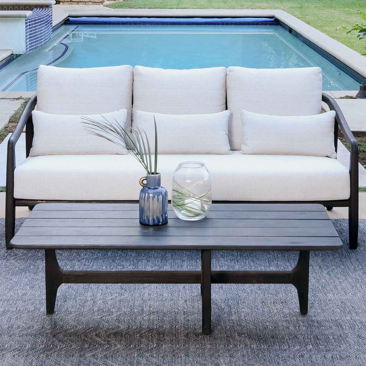 Aria Gray/Black Outdoor Sofa by Classic Home at Eve Furniture