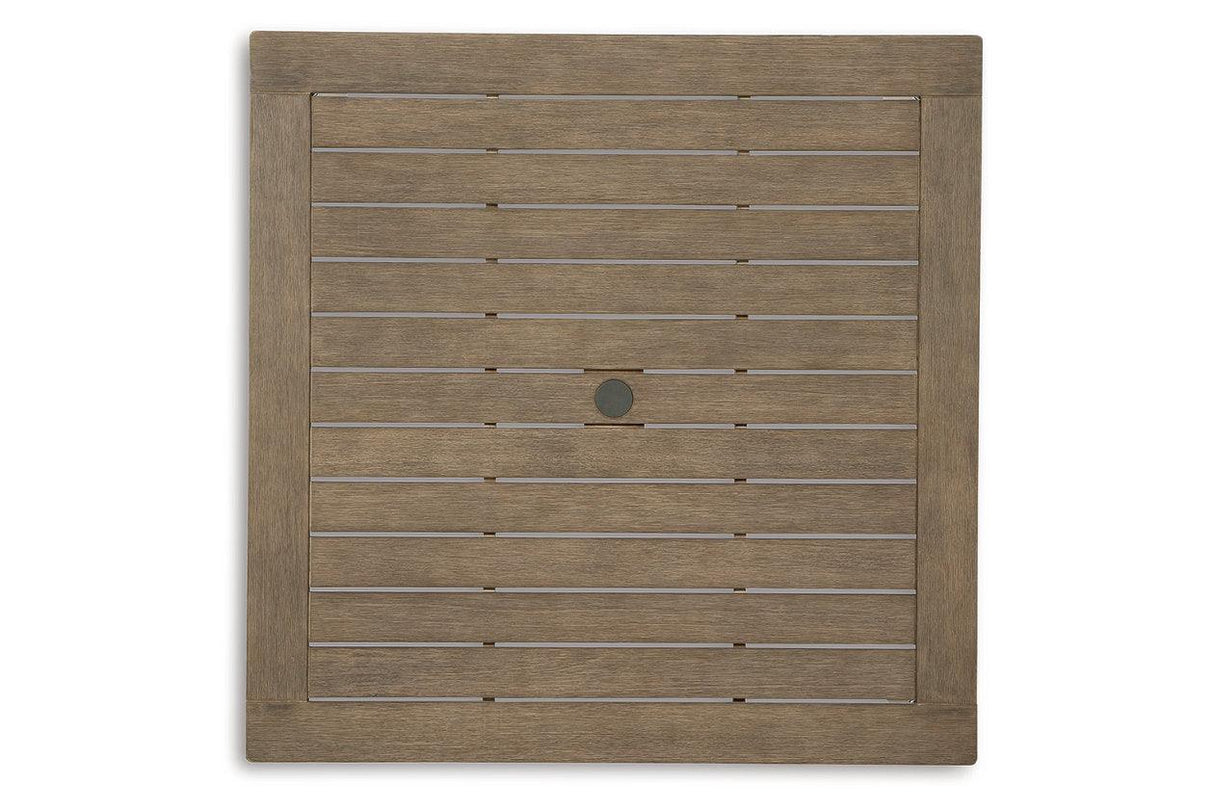 Aria Plains Brown Outdoor Dining Table by Ashley at Eve Furniture