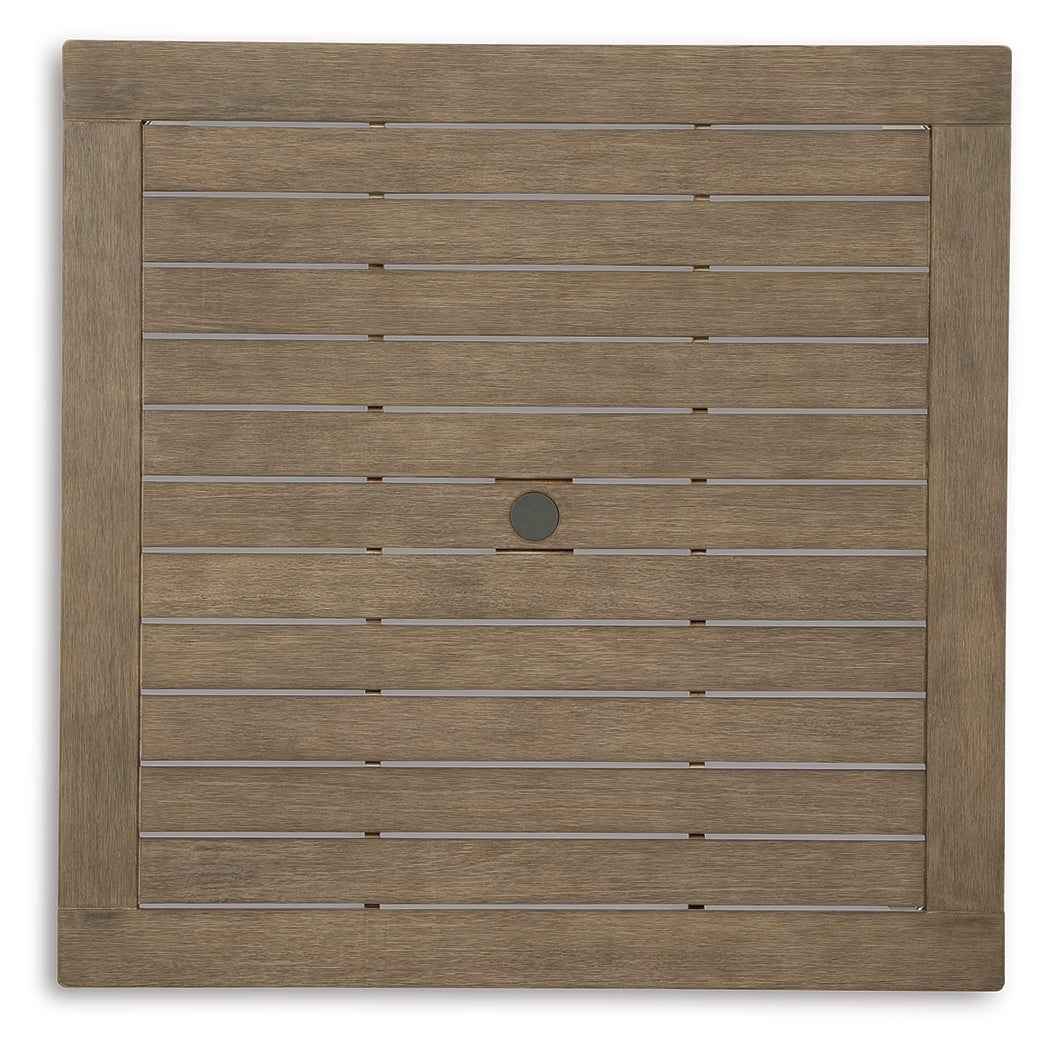 Aria Plains Brown Outdoor Dining Table by Ashley at Eve Furniture