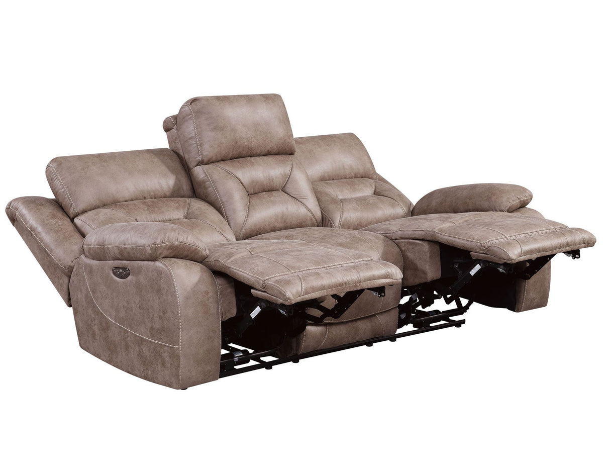 Aria Desert Sand Dual Power Reclining Sofa by Steve Silver at Eve Furniture