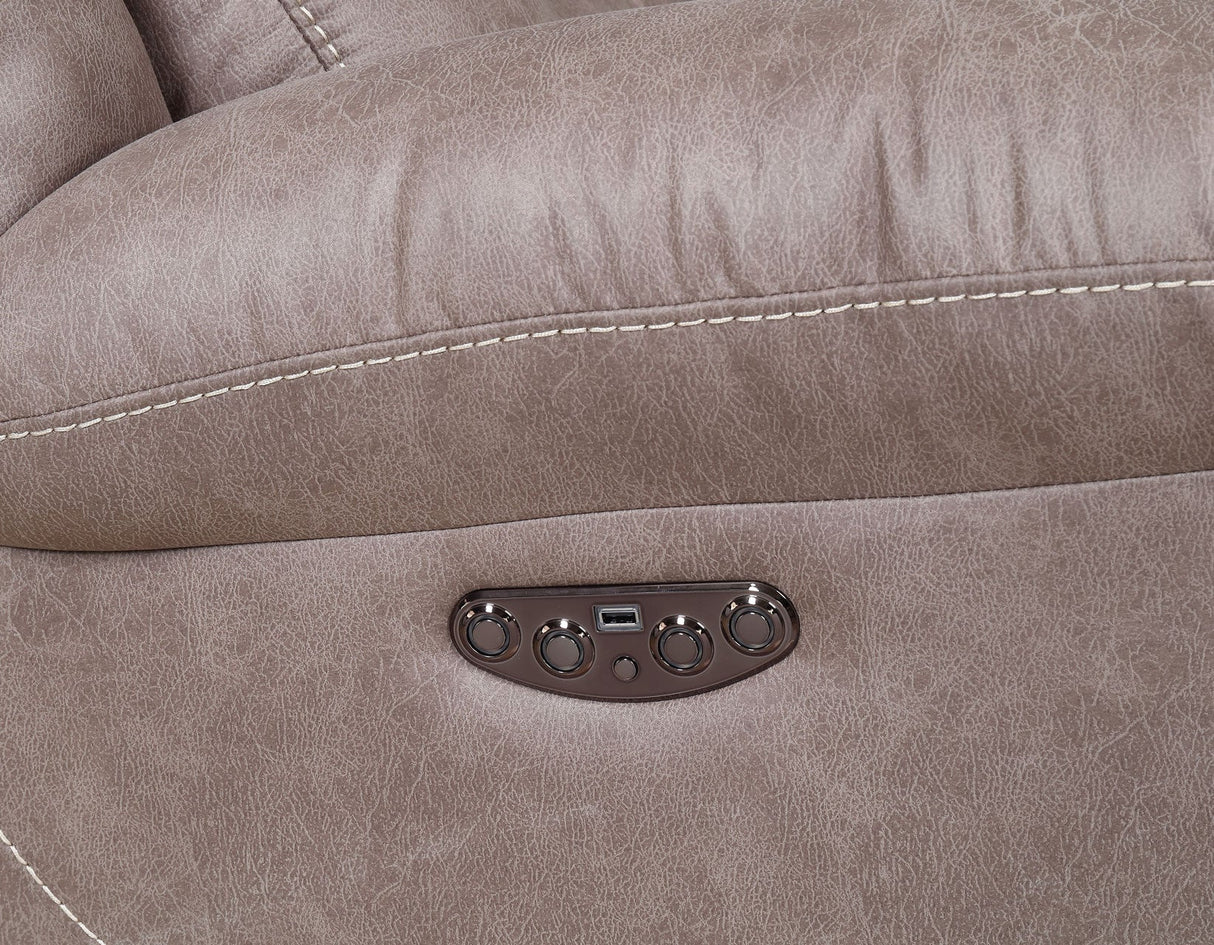 Aria Desert Sand Dual Power Reclining Sofa by Steve Silver at Eve Furniture