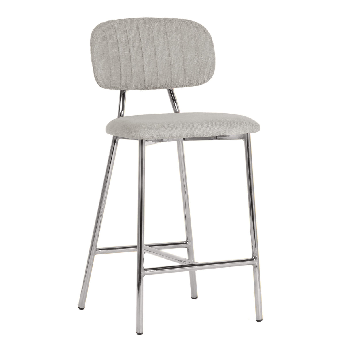 Ariana Grey Counter Stool with Silver Legs - Set of 2 by TOV Furniture at Eve Furniture