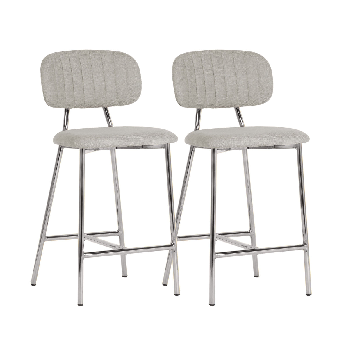 Ariana Grey Counter Stool with Silver Legs - Set of 2 by TOV Furniture at Eve Furniture