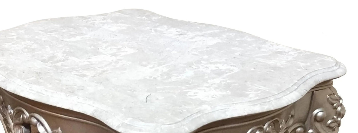 Ariel Transitional Style End Table In Silver Finish Wood by Cosmos Furniture at Eve Furniture