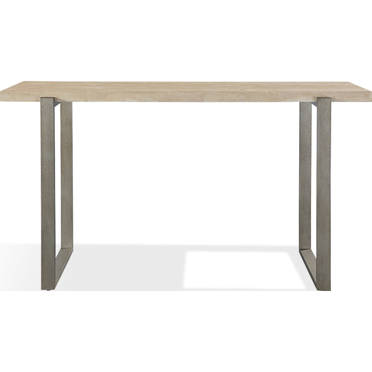 Ariela Natural Travertine Console Table with Bronze Metal Base by Modus Furniture at Eve Furniture