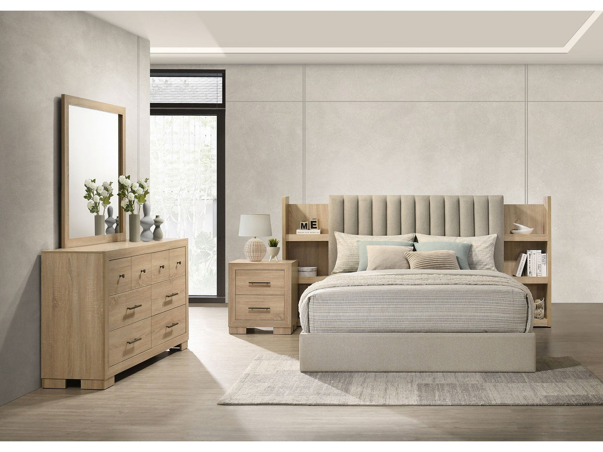 Arielle Light Oak 4-piece Eastern King Bedroom Set by Coaster at Eve Furniture