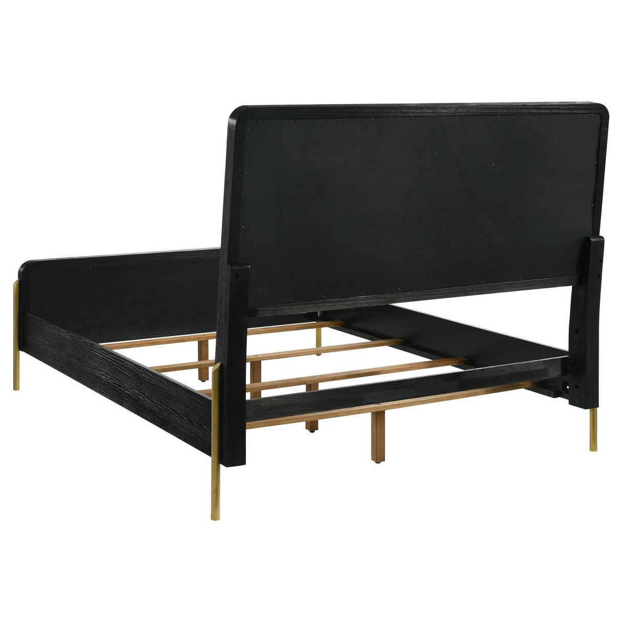 Arini Black and Gray Eastern King Bed with Upholstered Headboard by Coaster at Eve Furniture