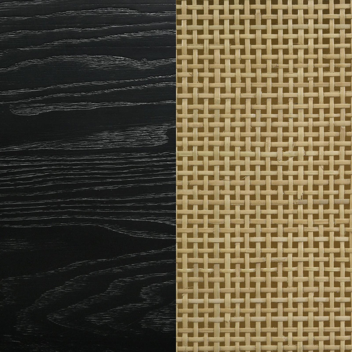 Arini Black and Natural Eastern King Bed with Woven Rattan Headboard by Coaster at Eve Furniture