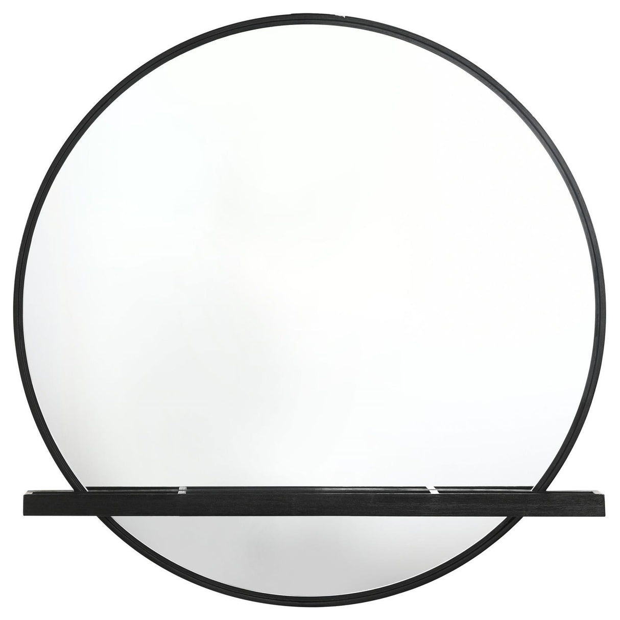 Arini Black Round Dresser Mirror with Shelf by Coaster at Eve Furniture