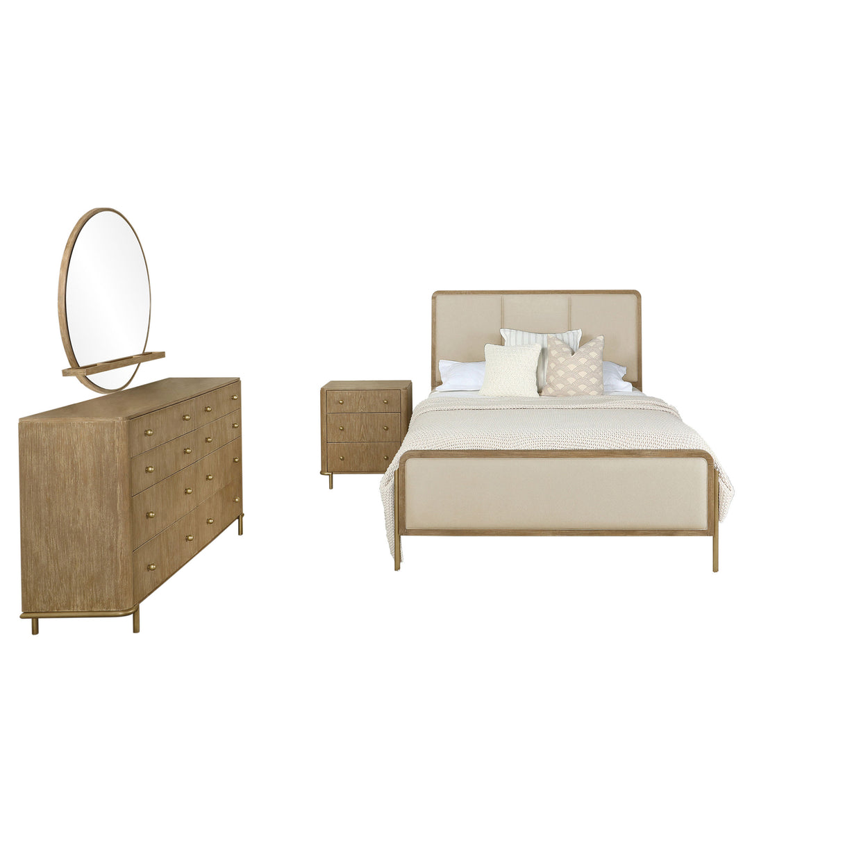 Arini Cream and Sand Wash 4-Piece Eastern King Bedroom Set by Coaster at Eve Furniture