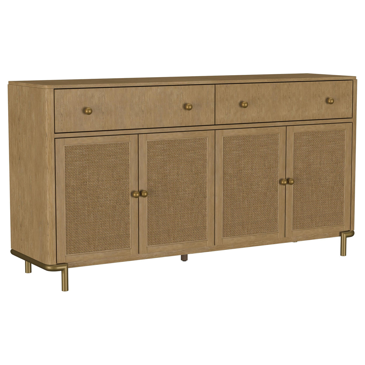 Arini Sand Wash 2-Drawer Cane Door Dining Sideboard Server by Coaster at Eve Furniture