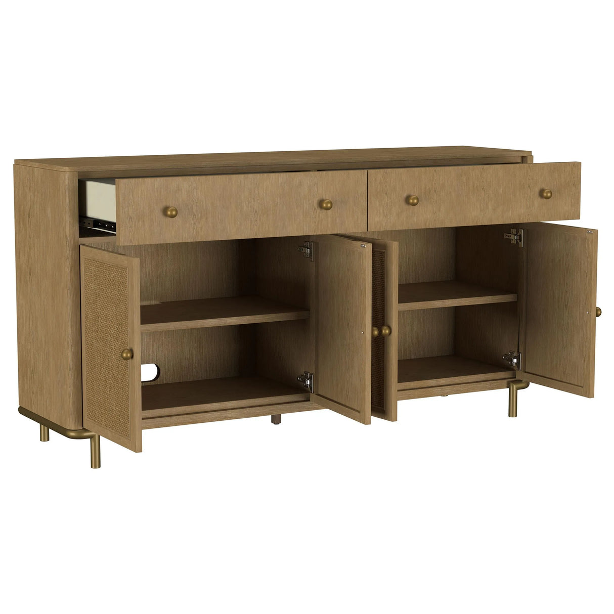 Arini Sand Wash 2-Drawer Cane Door Dining Sideboard Server by Coaster at Eve Furniture