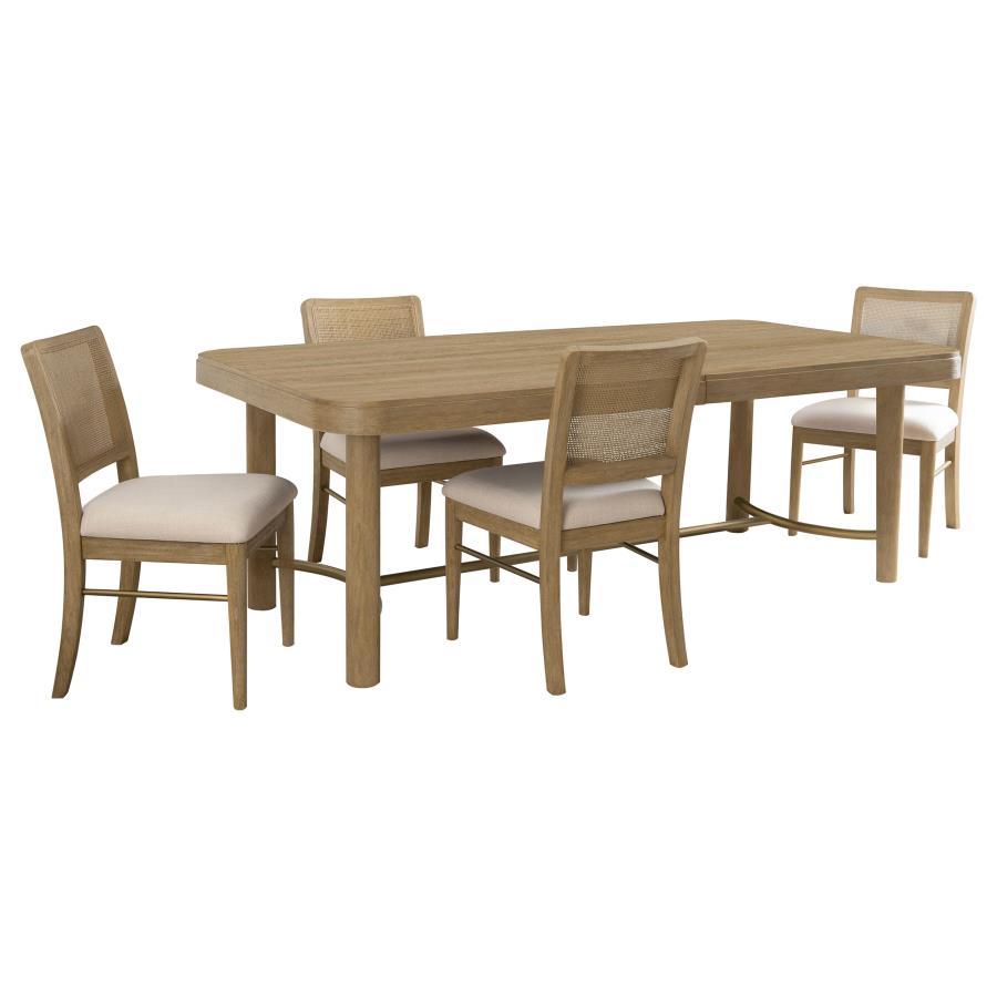 Arini Sand Wash 5-Piece Extension Leaf Dining Table Set by Coaster at Eve Furniture