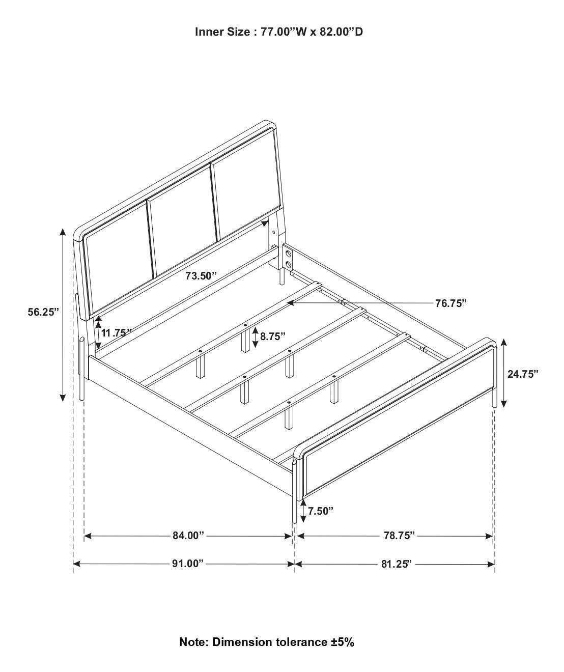 Arini Sand Wash/Gray Upholstered Eastern King Panel Bed by Coaster at Eve Furniture