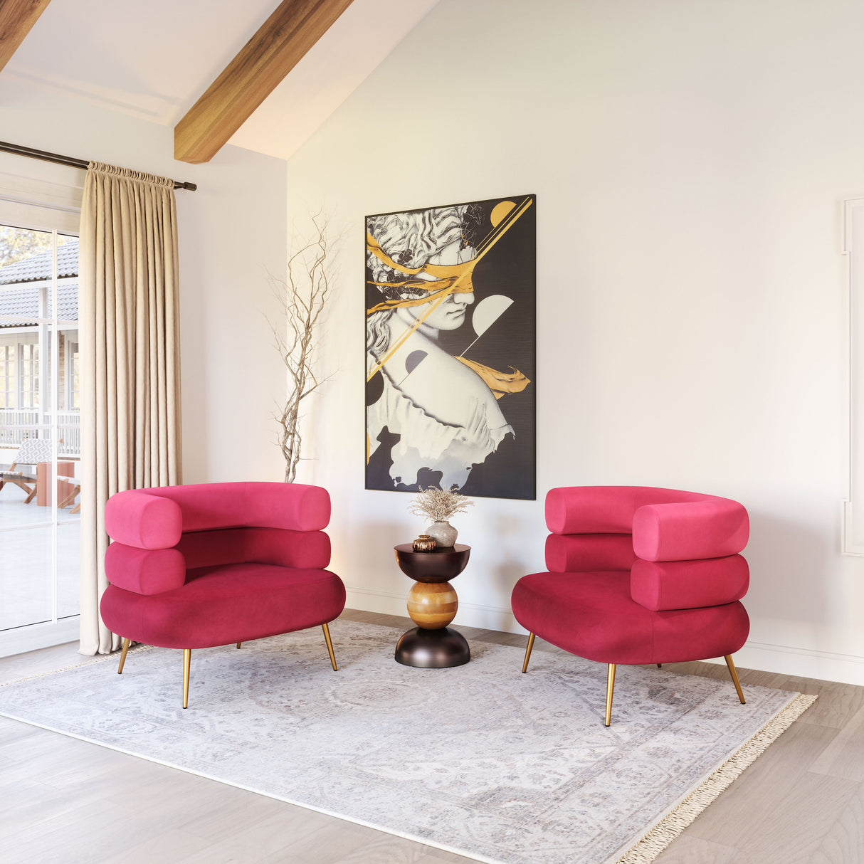 Arish Red Accent Chair by Zuomod at Eve Furniture