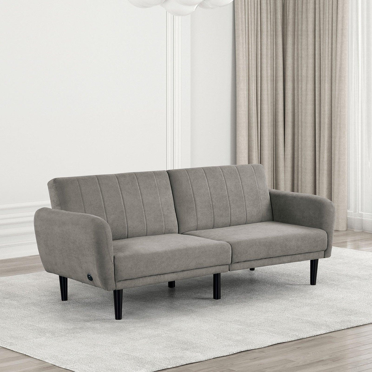 Aristide Gray Futon Sofa by Furniture of America at Eve Furniture