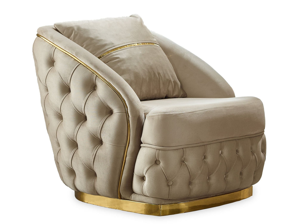 Arizona 3-pieces (Sofa & Loveseat & Chair) Livingroom Set Beige by Furnia at Eve Furniture