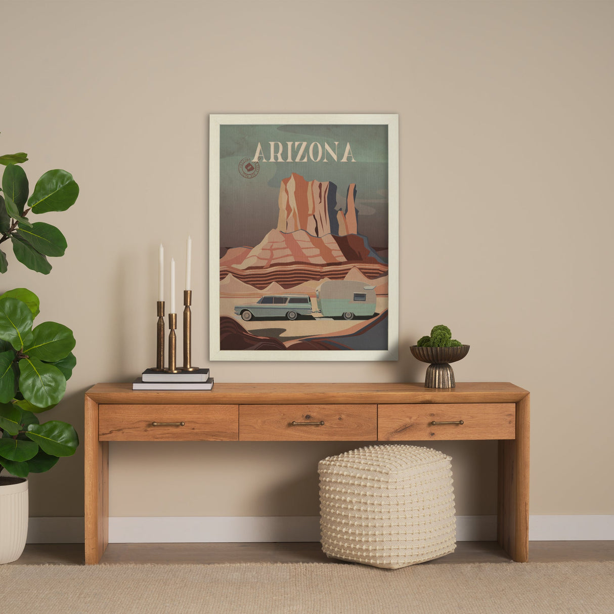 Arizona Go USA (L) by Mercana Studio a Hand Embellished Decograph Framed Art Print by Mercana at Eve Furniture