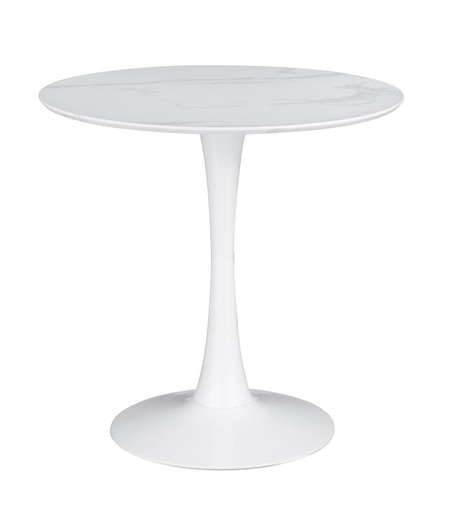 Arkell White 30-inch Round Pedestal Dining Table by Coaster at Eve Furniture