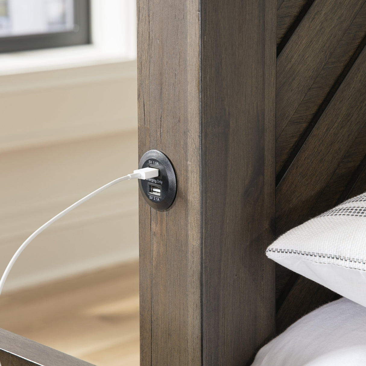 Arkenton Grayish Brown King Panel Bed by Ashley at Eve Furniture