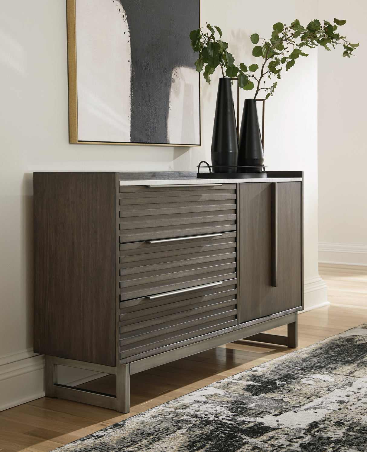 Arkenton Grayish Brown/White Dresser by Ashley at Eve Furniture
