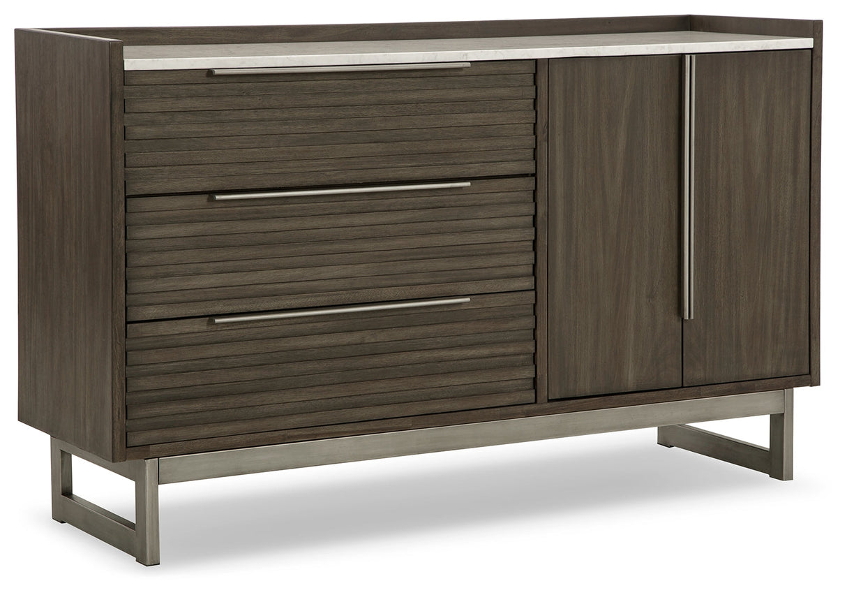 Arkenton Grayish Brown/White Dresser by Ashley at Eve Furniture