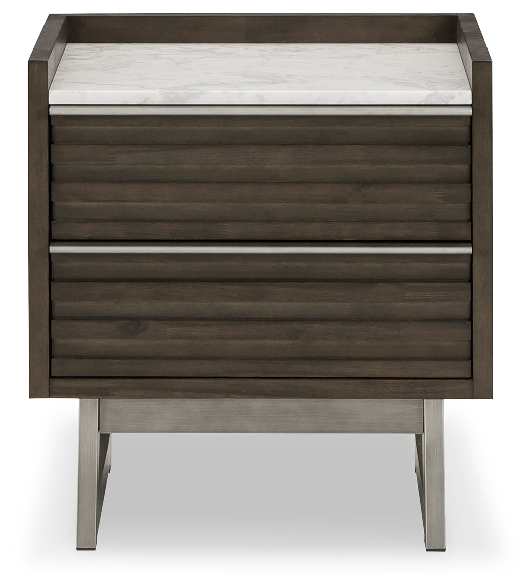Arkenton Grayish Brown/White Nightstand by Ashley at Eve Furniture