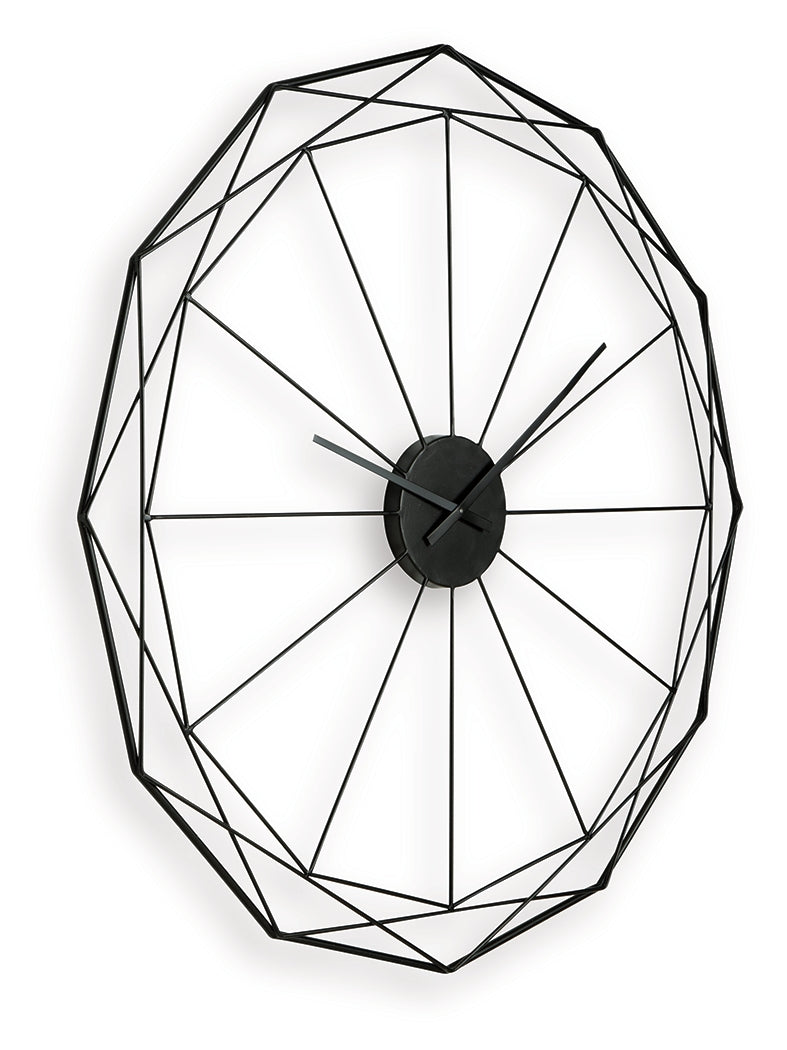 Arkthorne Black Wall Clock by Ashley at Eve Furniture