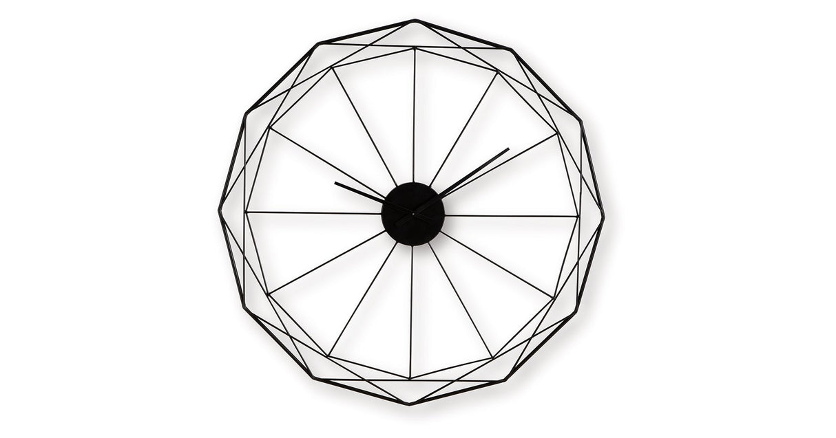 Arkthorne Black Wall Clock by Ashley at Eve Furniture