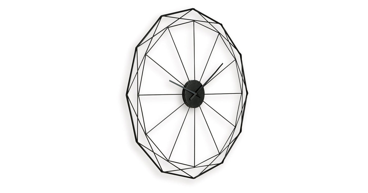 Arkthorne Black Wall Clock by Ashley at Eve Furniture