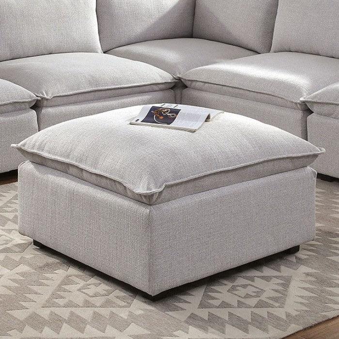Arlene Light Gray Ottoman by Furniture of America at Eve Furniture