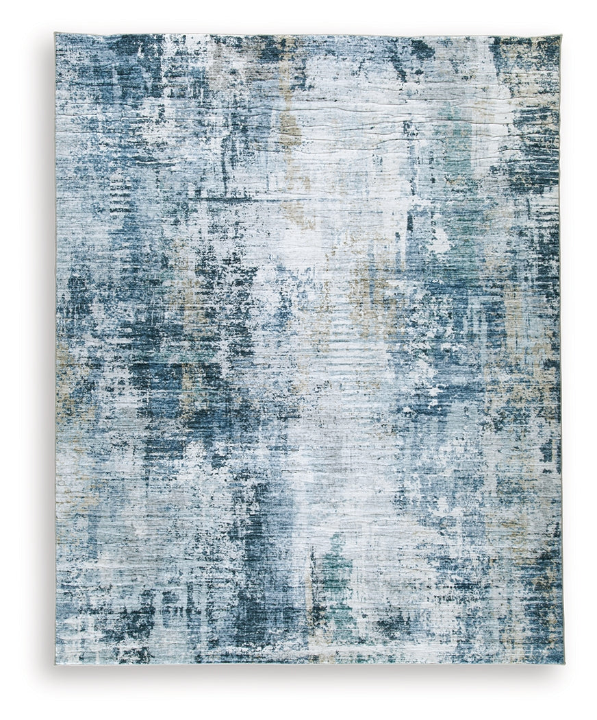 Arlenmont Blue/White/Brown Large Rug by Ashley at Eve Furniture