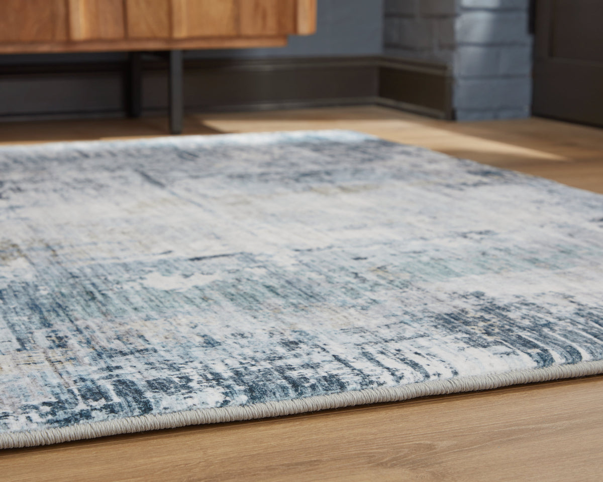 Arlenmont Blue/White/Brown Large Rug by Ashley at Eve Furniture