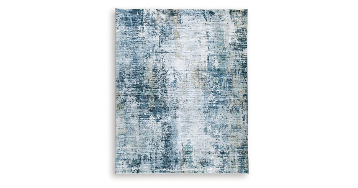 Arlenmont Blue/White/Brown Large Rug by Ashley at Eve Furniture