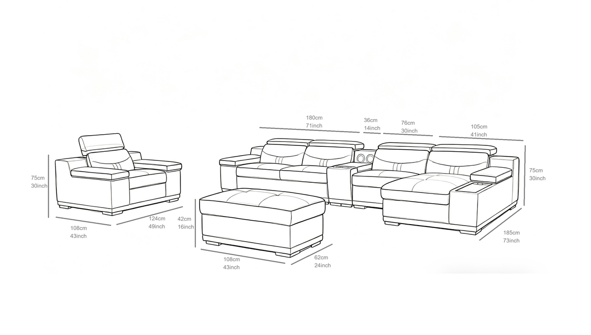 Arlet Grey RAF 4-Piece Sectional by New Era Innovations at Eve Furniture