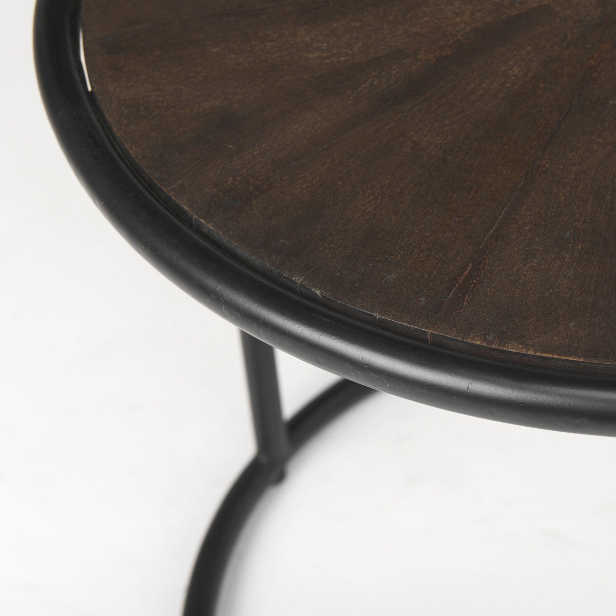 Arlo 20.5L x 20.5W x 24.4H Brown Wood W/Black Metal End Table by Mercana at Eve Furniture