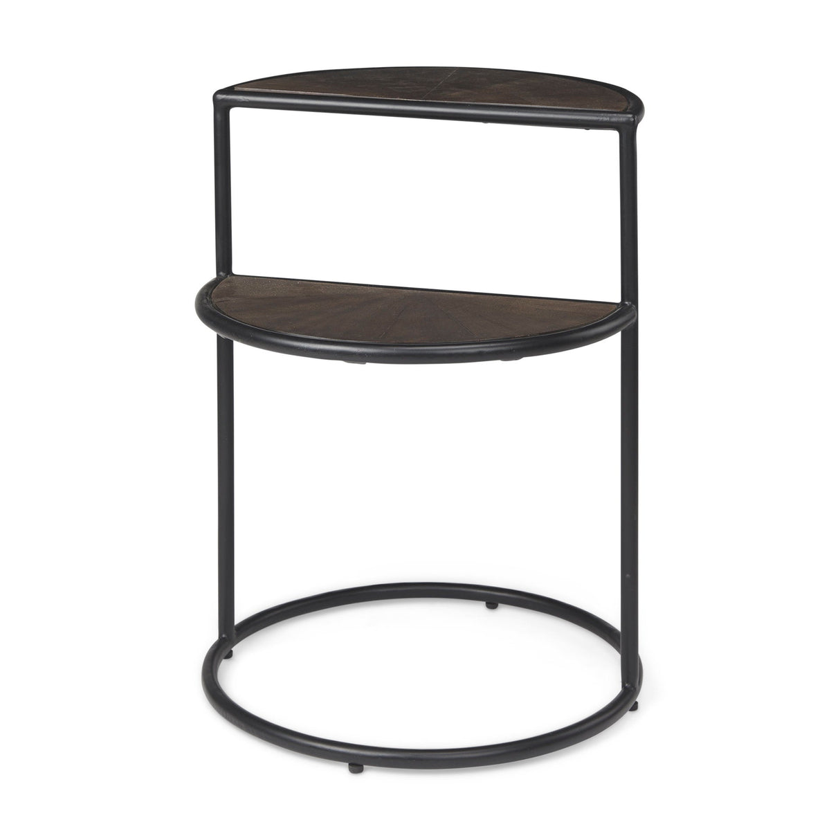 Arlo 20.5L x 20.5W x 24.4H Brown Wood W/Black Metal End Table by Mercana at Eve Furniture