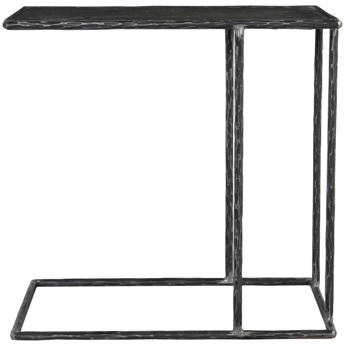 Arlo Accent Table - Hammered Metal/Blue Stone by Classic Home at Eve Furniture