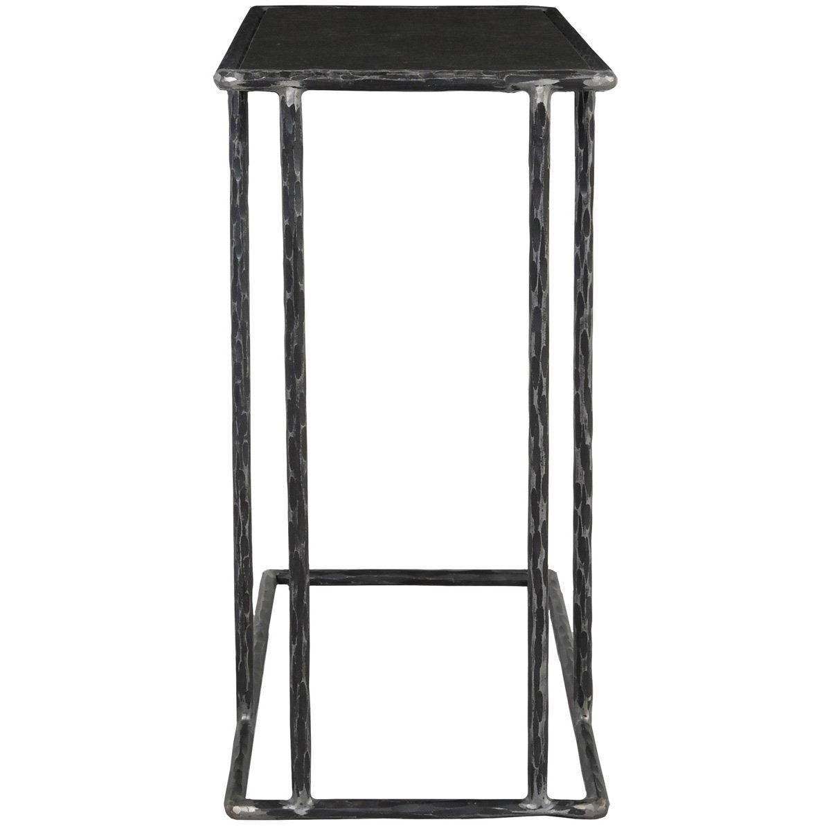 Arlo Accent Table - Hammered Metal/Blue Stone by Classic Home at Eve Furniture