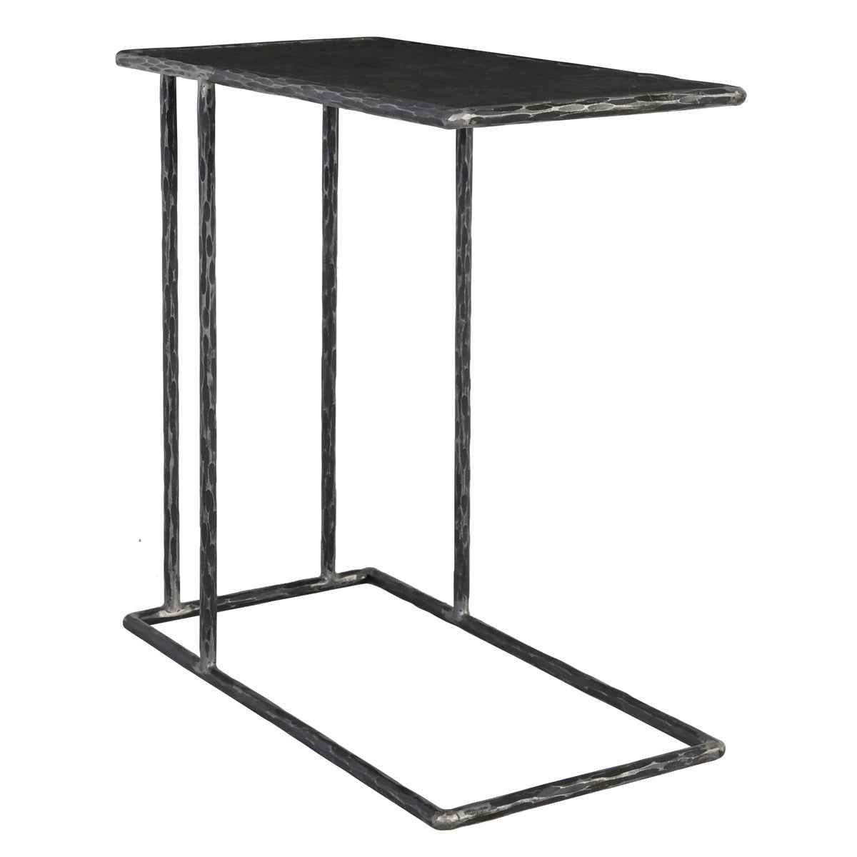 Arlo Accent Table - Hammered Metal/Blue Stone by Classic Home at Eve Furniture