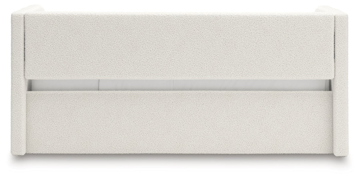 Arloster Tan/White Full Upholstered Day Bed with Storage by Ashley at Eve Furniture