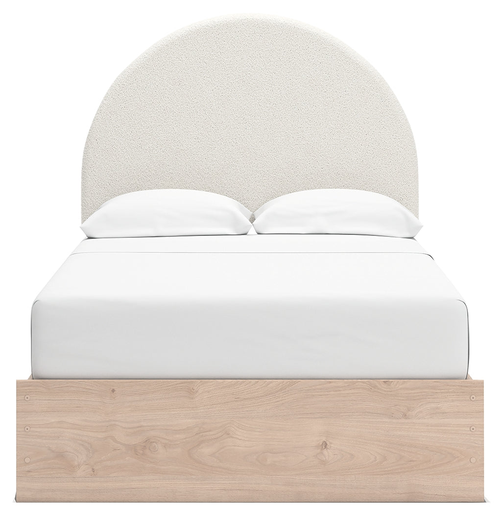 Arloster Tan/White Full Upholstered Platform Bed by Ashley at Eve Furniture