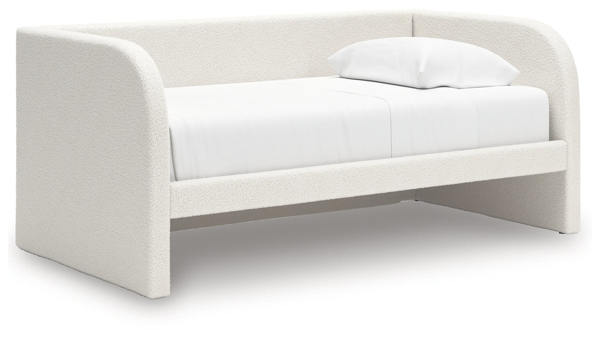 Arloster Tan/White Twin Upholstered Day Bed by Ashley at Eve Furniture