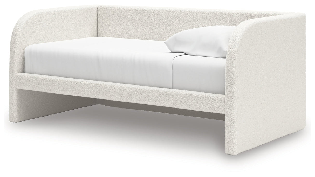 Arloster Tan/White Twin Upholstered Day Bed by Ashley at Eve Furniture