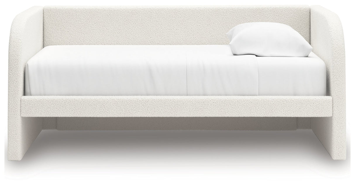 Arloster Tan/White Twin Upholstered Day Bed by Ashley at Eve Furniture