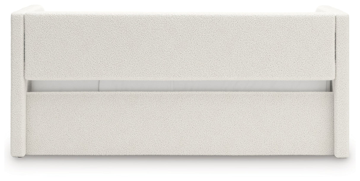Arloster Tan/White Twin Upholstered Day Bed by Ashley at Eve Furniture