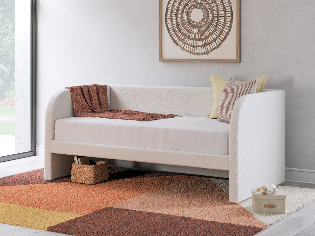 Arloster Tan/White Twin Upholstered Day Bed by Ashley at Eve Furniture