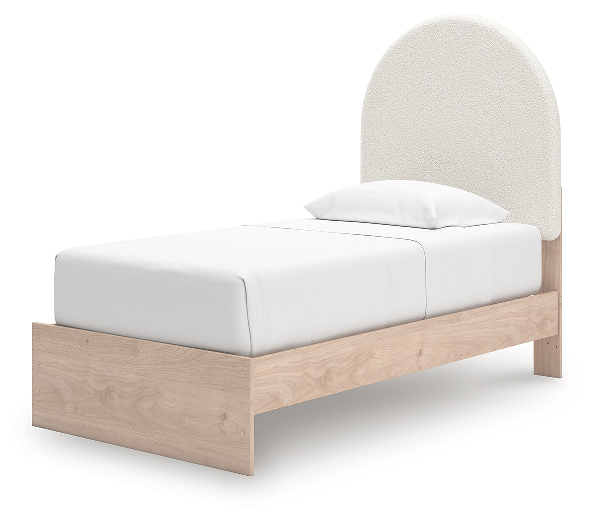Arloster Tan/White Twin Upholstered Platform Bed by Ashley at Eve Furniture
