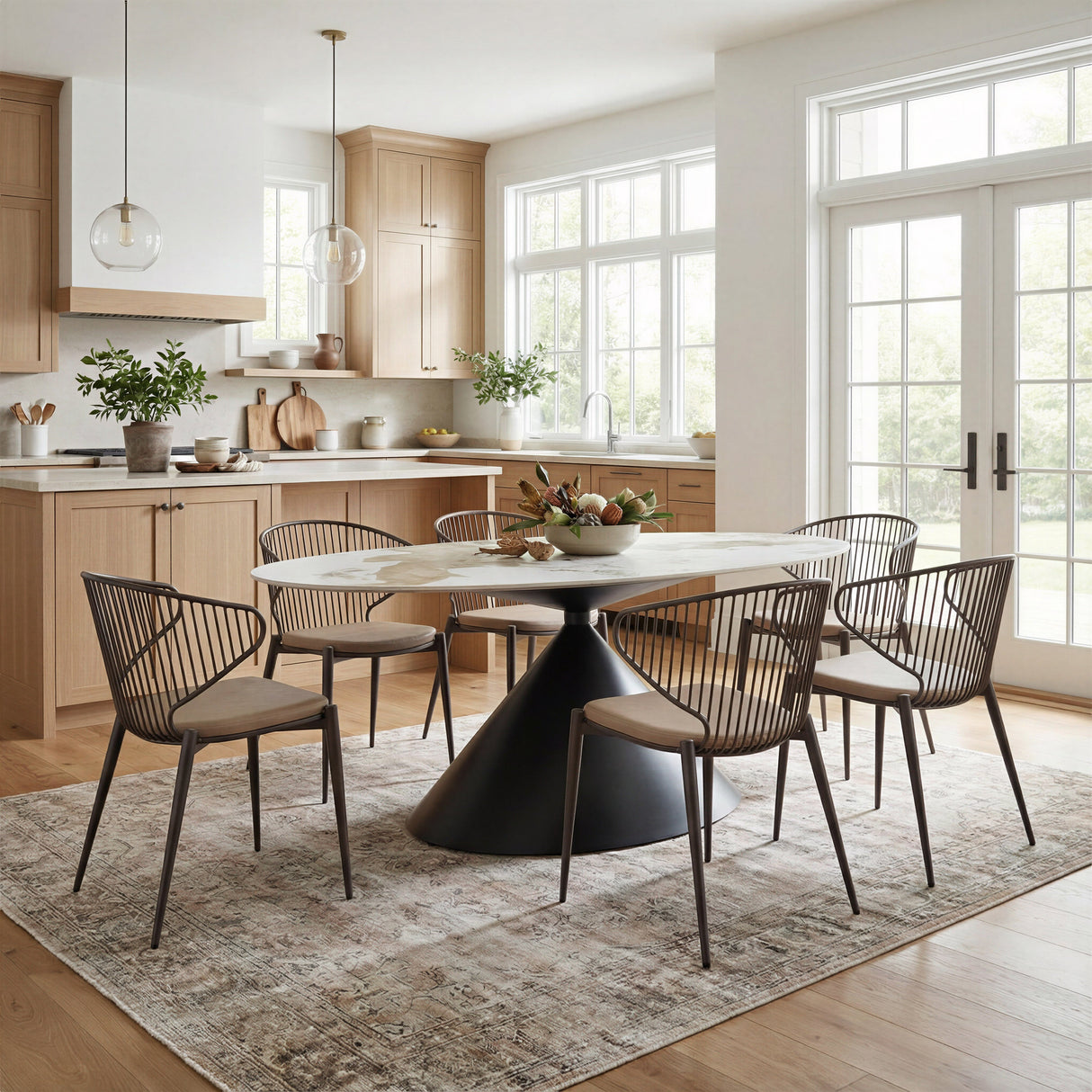 Armana White & Brown Dining Table by Zuomod at Eve Furniture