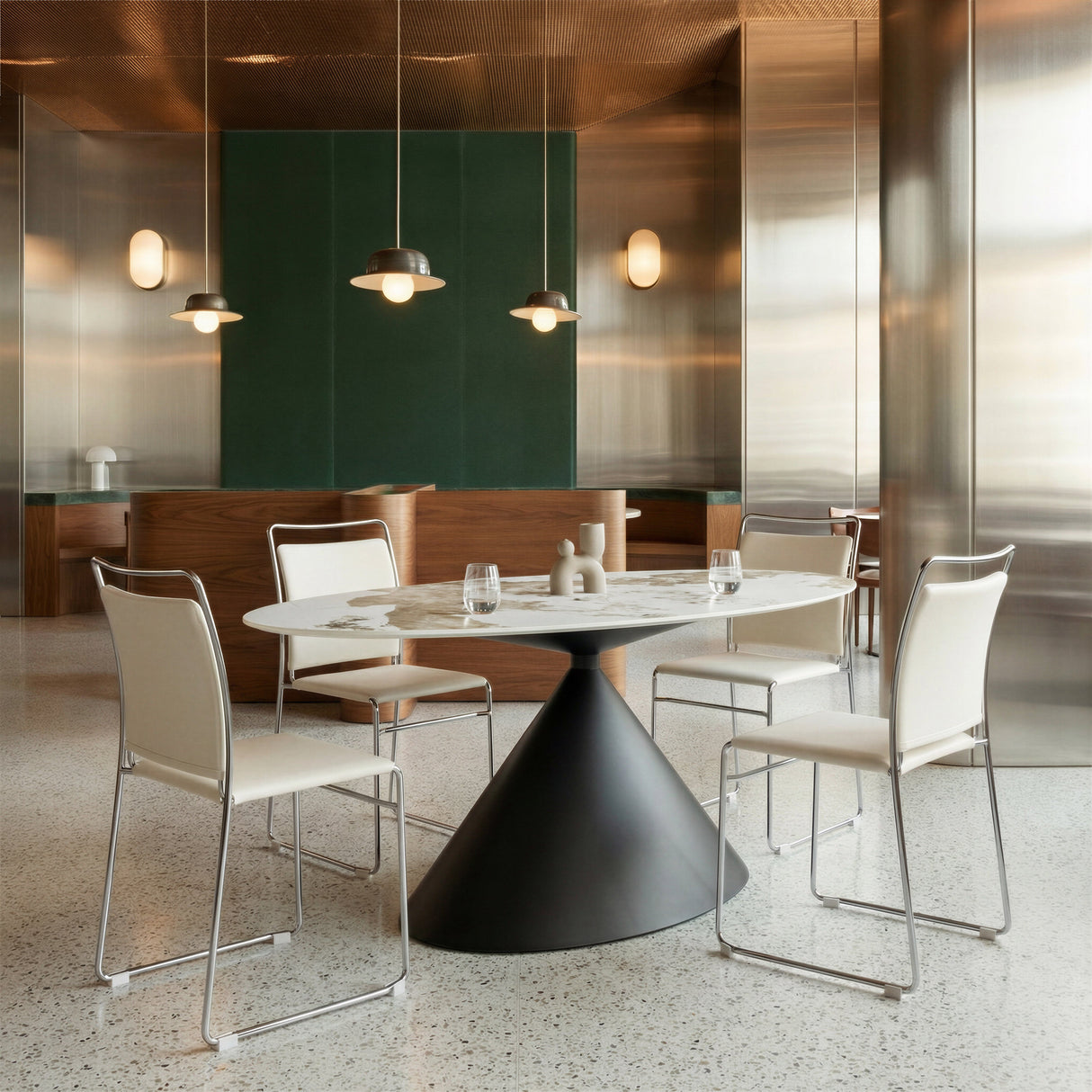 Armana White & Brown Dining Table by Zuomod at Eve Furniture